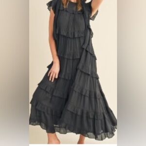 Enmerci (&merci) Black Ruffle Dress - NWOT